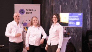 Dago, Ida og Elisabeth på stand. Kom i gang med Solidus CRM