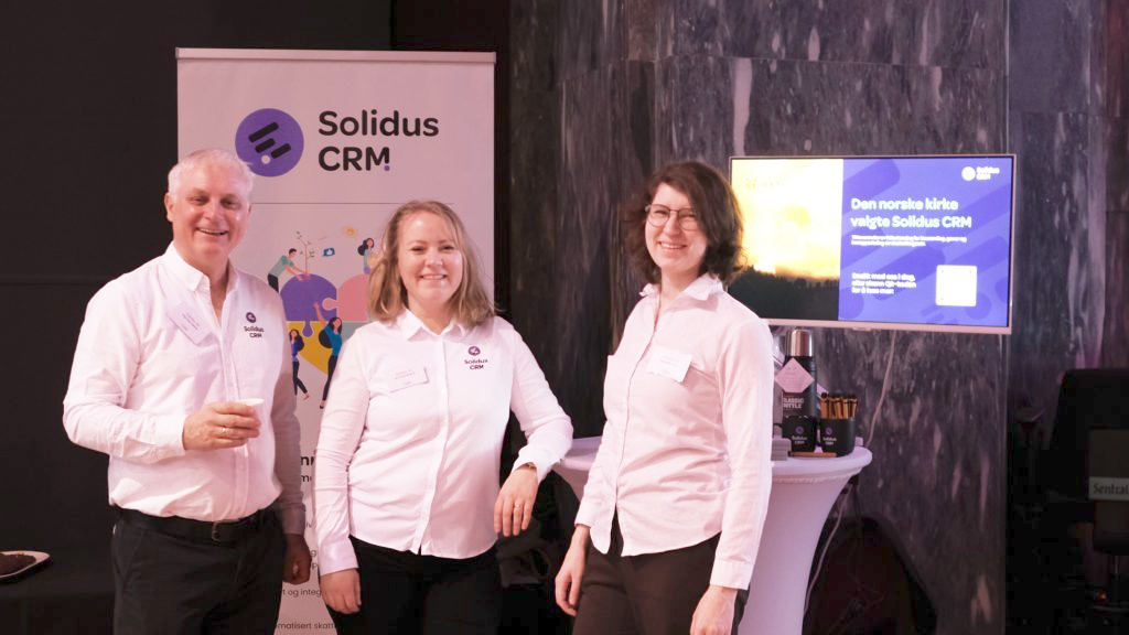 Dago, Ida og Elisabeth på stand. Kom i gang med Solidus CRM